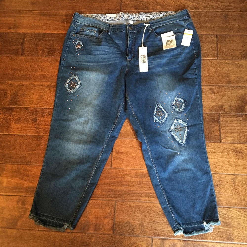 Vintage America Skinny Ankle Jean with Raw Hem NWT
